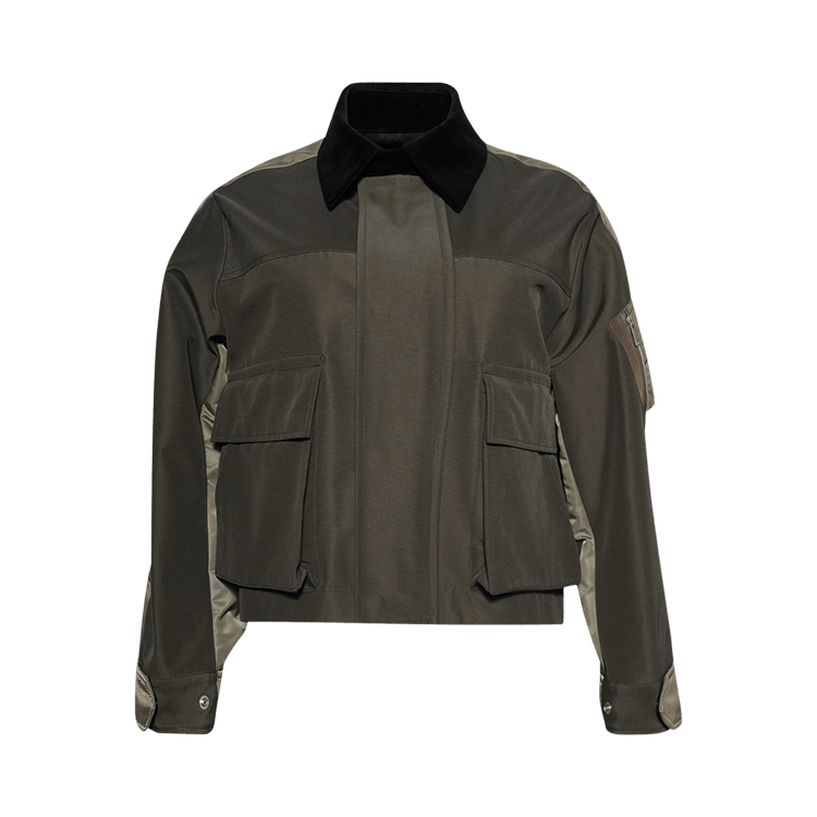 Sacai Grosgrain Nylon Twill Blouson "Khaki/Beige"