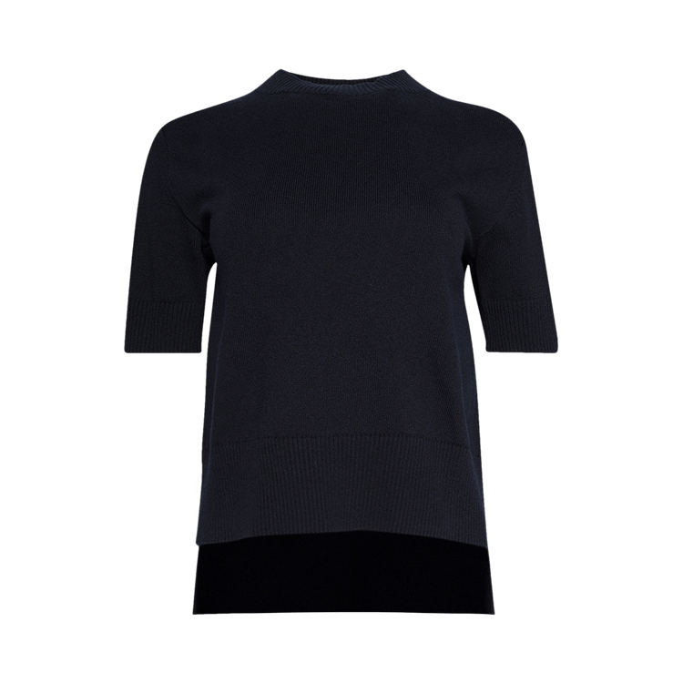 Sacai Poplin Knit Pullover "Navy Blue Stripe"