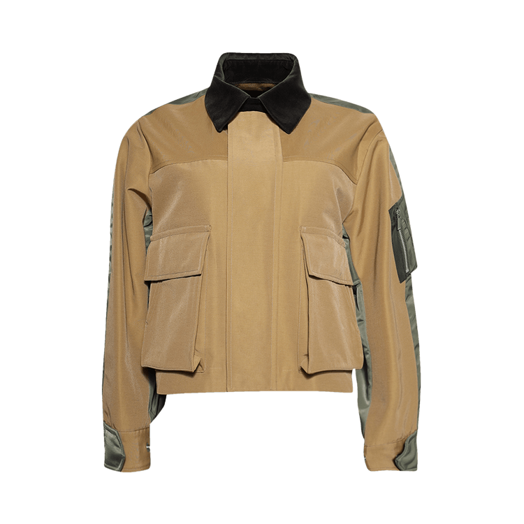 Sacai Grosgrain Nylon Twill Blouson "Beige/Khaki"