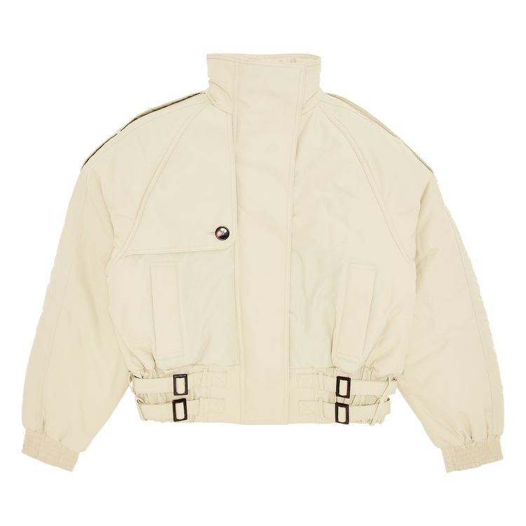 Marine Serre Regenerated Gabardine Twill Bomber Jacket "Beige"