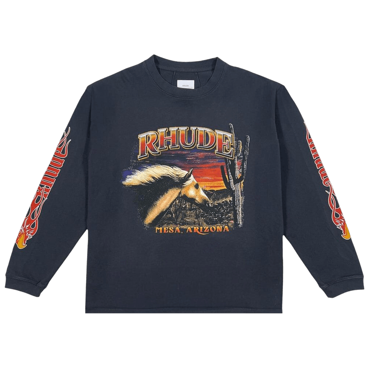Rhude Mesa Stallion Long-Sleeve Tee "Black"