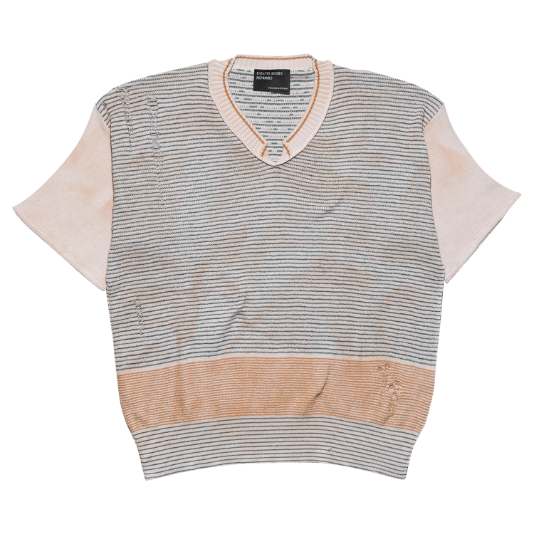 Enfants Riches Déprimés Here Comes Alice Aged V-Neck Sweater "Ivory/Multicolor"
