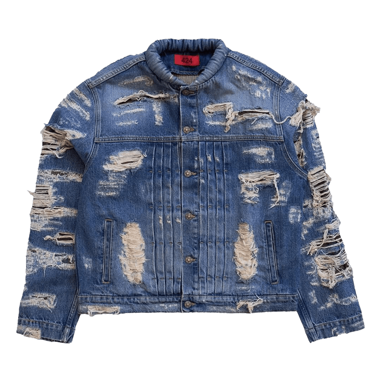 424 Collection Repaired Trucker Jacket "Blue"