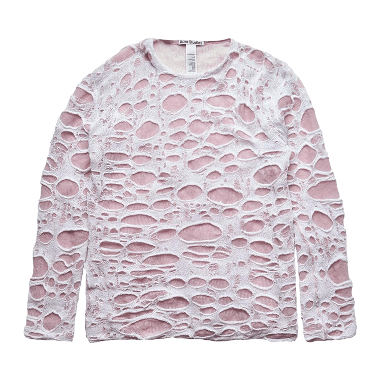 Acne Studios Layered Knit Cobweb Top "White"