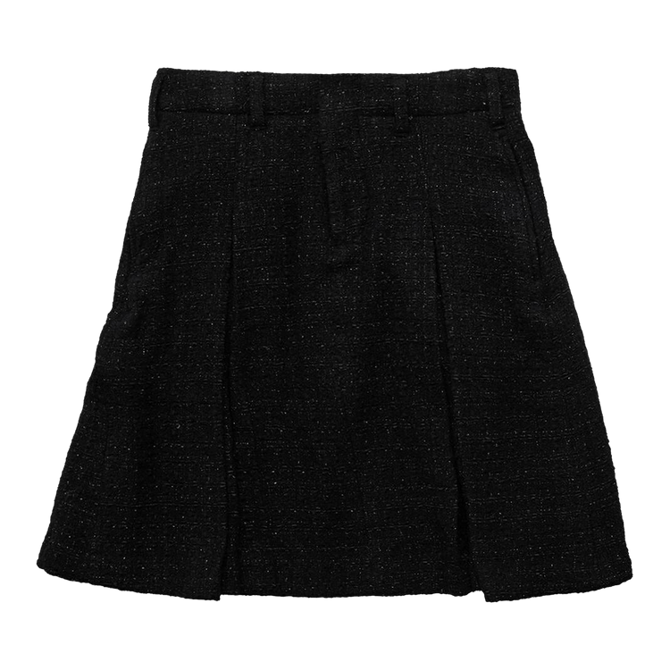 Ambush Tweed Pleats Midi Skirt "Black"