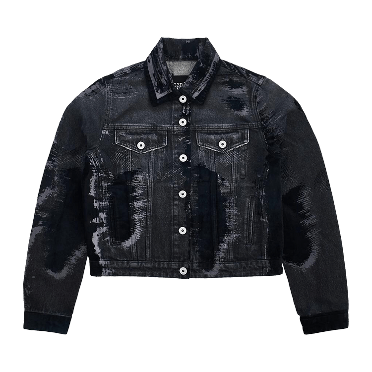 Jean Paul Gaultier Flocked Denim Jacket "Black"