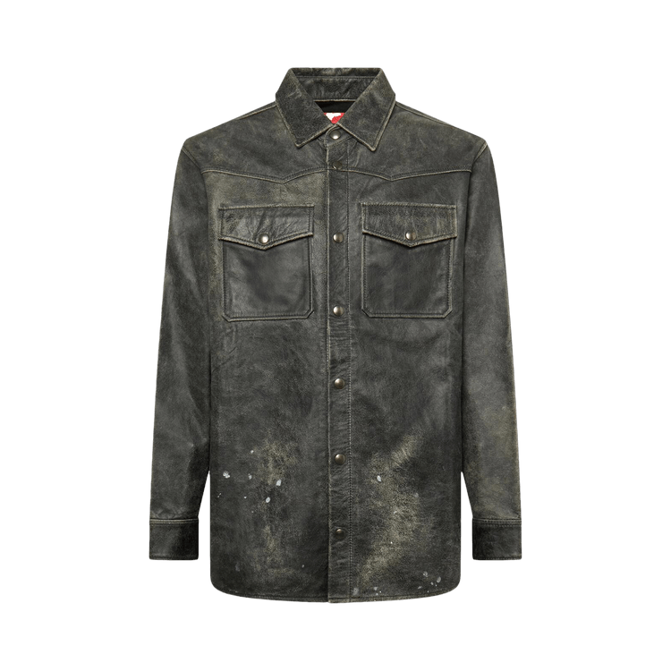 KUSIKOHC Leather Printed Shirt "Black"