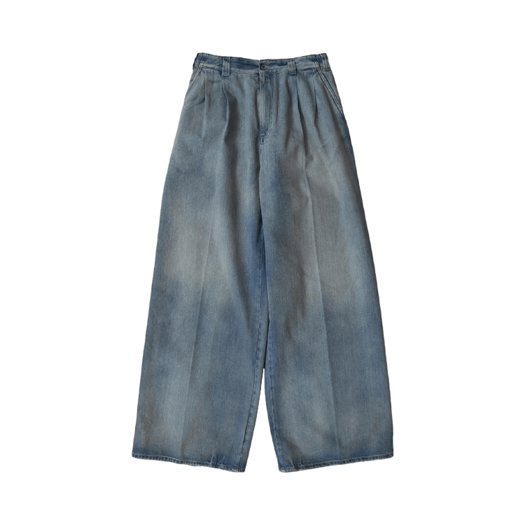 Maison Margiela Pleated Wide Leg Jeans "Blue"