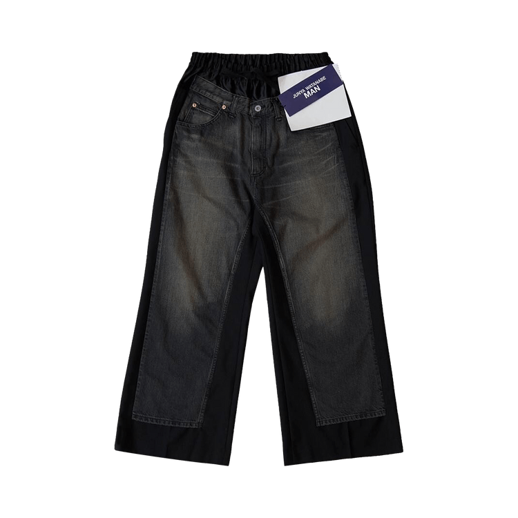 Junya Watanabe MAN Wool Trousers With Denim Panel "Black"