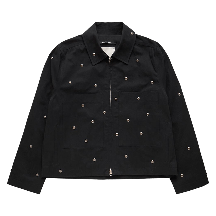 Song for the Mute Metal Bead Crop Patch Pocket Jacket "Black"