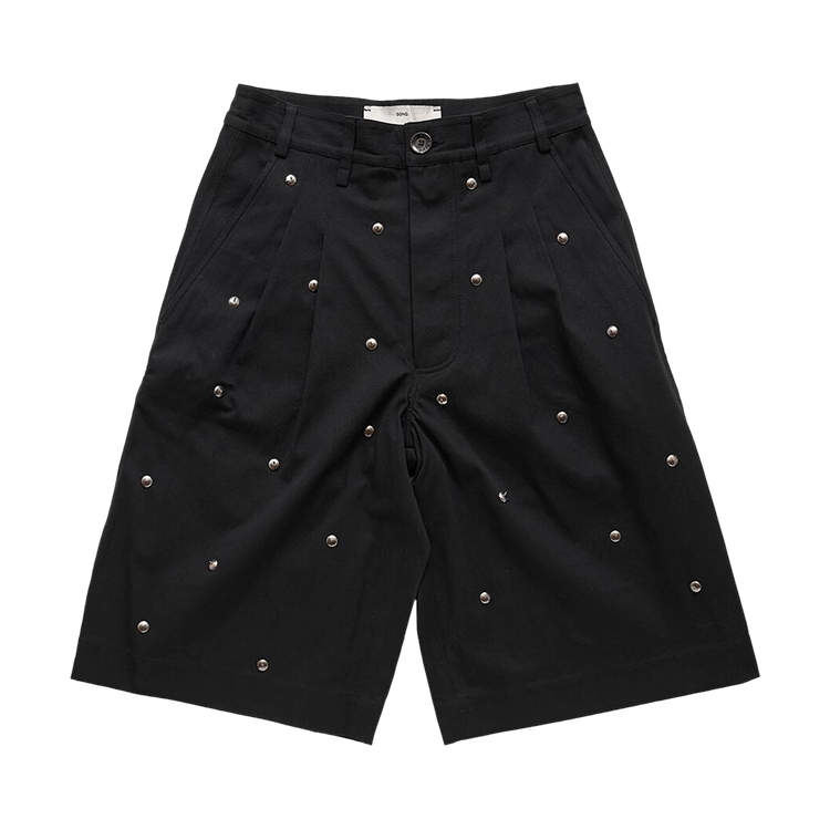 Song for the Mute Metal Bead Single Pleated Shorts "Black"