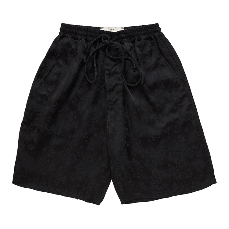 Song for the Mute Raw Lined Elasticated Shorts "Black"