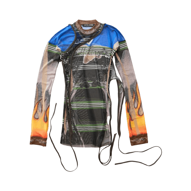 Ottolinger Mesh Deconstructed Christ Top "Blue"