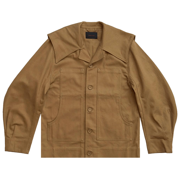 Simone Rocha Puff Sleeve Sailor Collar Workwear Jacket "Natural"