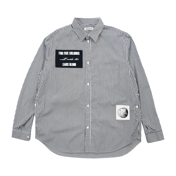 Undercover Patch Striped Shirt "Black"
