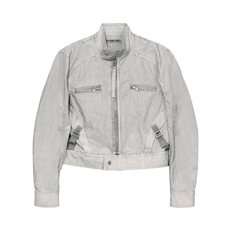Hyein Seo Dyed Moto Jacket "Moon Grey"