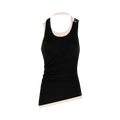 Jean Paul Gaultier Draped Double Tank Top "Black/Ecru"