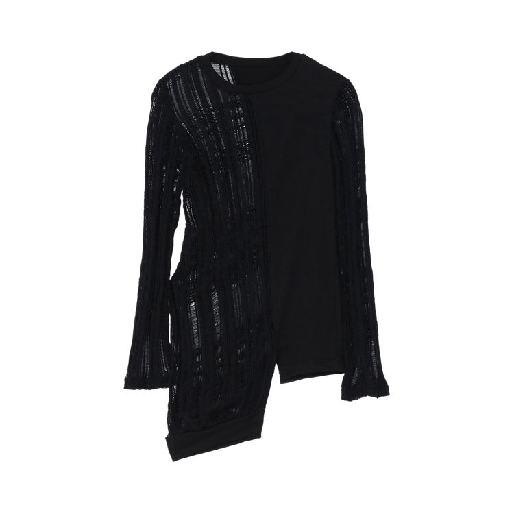 Y's H-Right Hem Crunched Top 'Black'