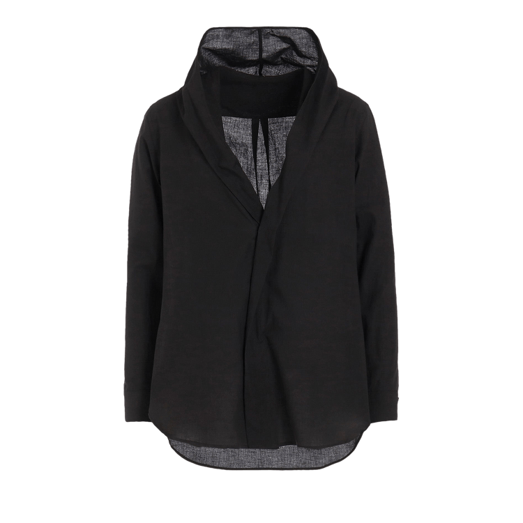 Yohji Yamamoto Draped Detail Hood Dress "Black"