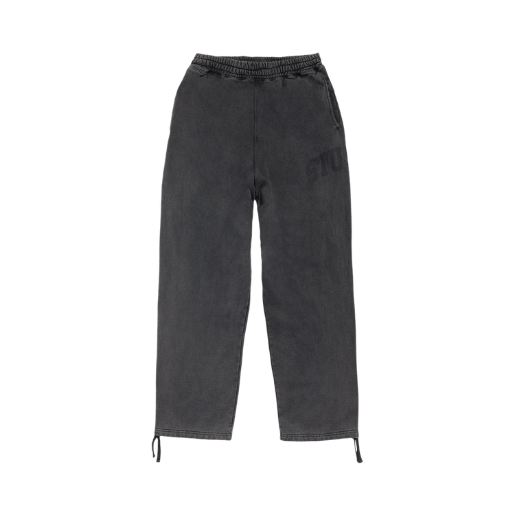 Stussy Fleece Pant Faded Graphic "Washed Black"