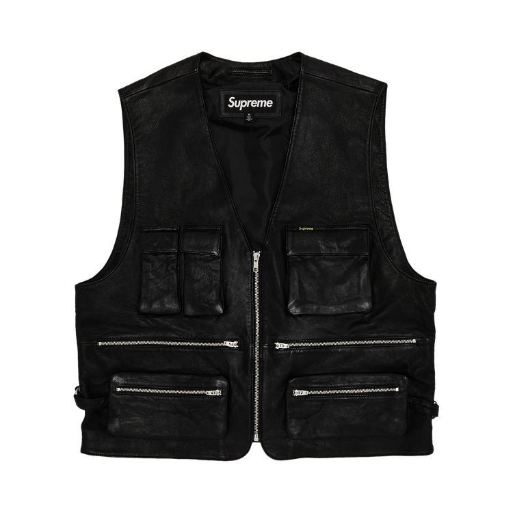 Supreme Leather Cargo Vest "Black"