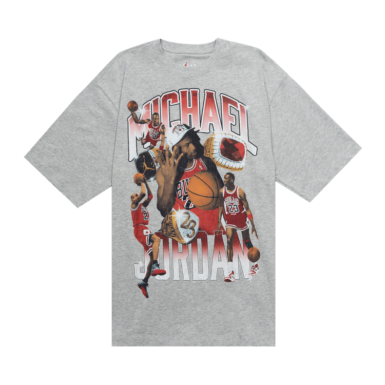 Air Jordan Flight Essentials Oversized T-Shirt "Grey Heather/Varsity Red"