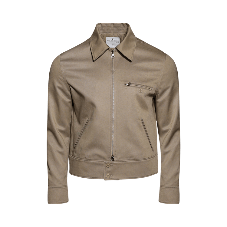 Courrèges Logo Patch Zip-Up Jacket "Beige"