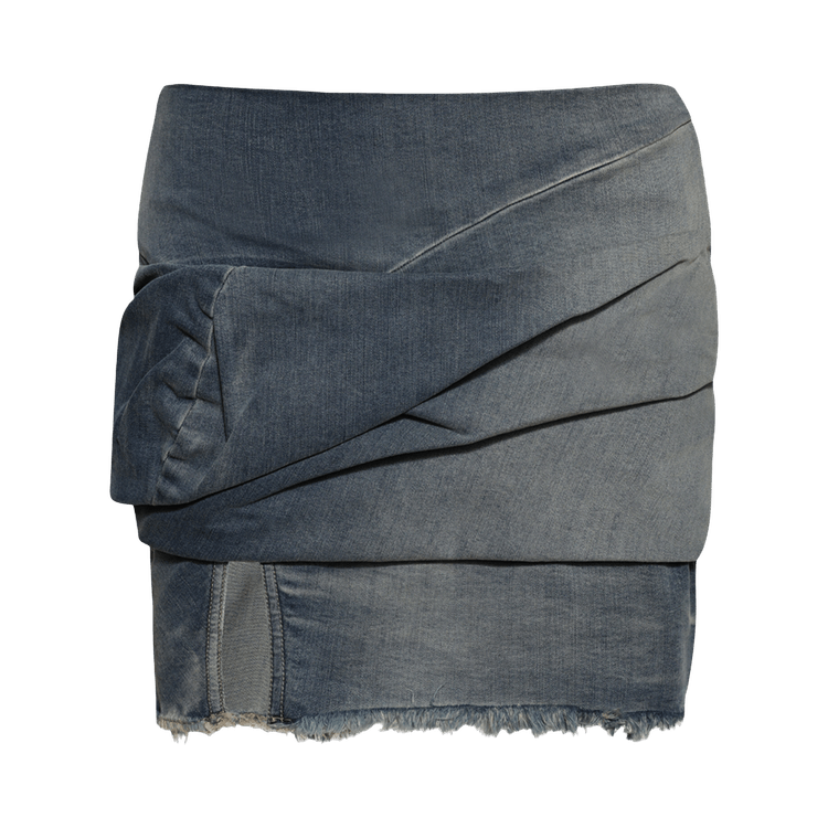Rick Owens DRKSHDW Drape Denim Mini Skirt "Washed Indigo"