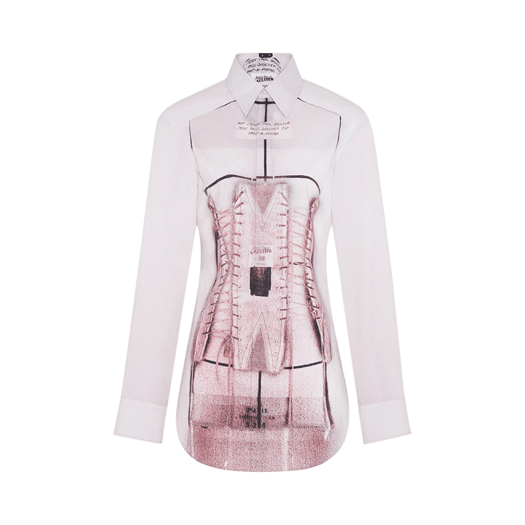 Jean Paul Gaultier Trompe-L'Oeil Corset Shirt 'Dusty Pink/White/Black'