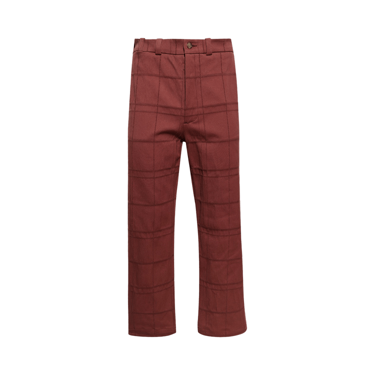 The Elder Statesman Windowpane Norm Pant "Clay"