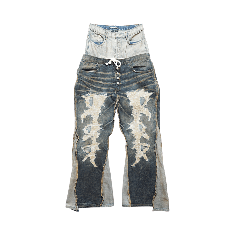 RIVINGTON roi Rebis Fathers Engine He Rose 3 Baggy Pants "Dark Indigo"