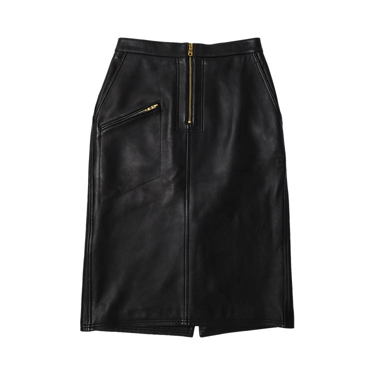 Willy Chavarria Leather Skirt "Black"