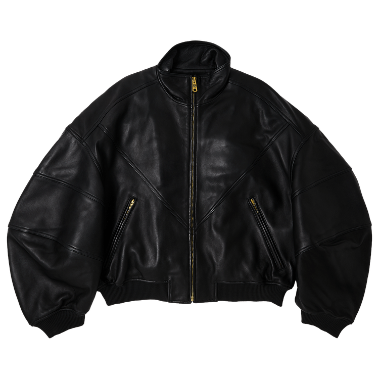 Willy Chavarria Ruff Rider Leather Jacket "Black"