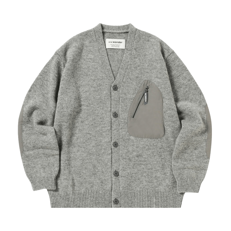 And Wander Shetland Wool Cardigan "Grey"