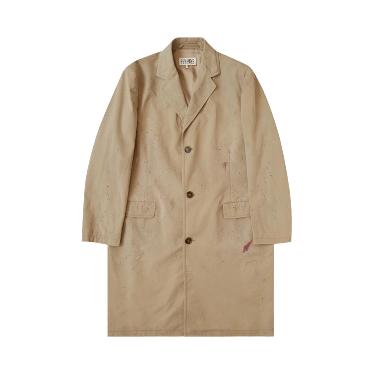 MM6 Maison Margiela Paint Splatter Trench Coat "Natural"