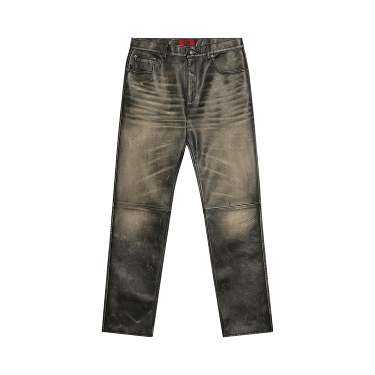 424 Leather 5 Pocket Pants "Black"
