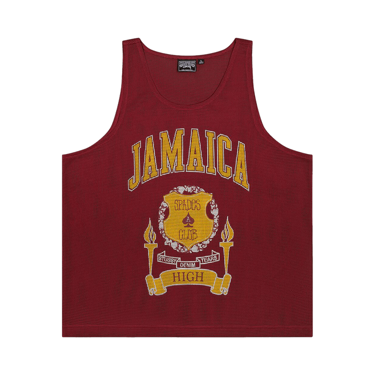 Denim Tears x Stussy Jamaica High Gym Tank "Cardinal"