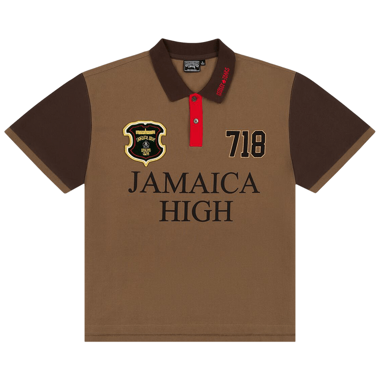 Denim Tears x Stussy Spades Team Polo "Brown"