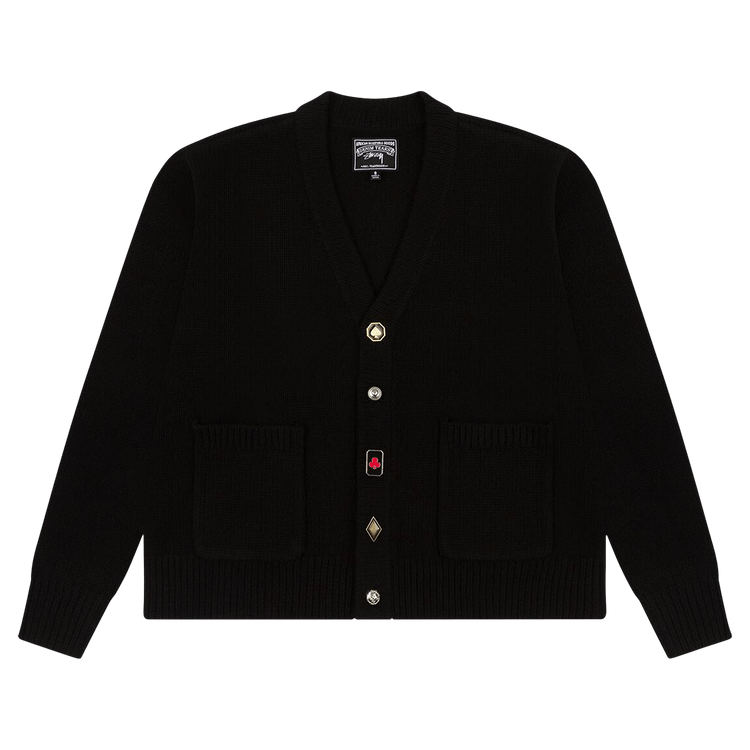 Denim Tears x Stussy Playing Card Suits Cardigan "Black"
