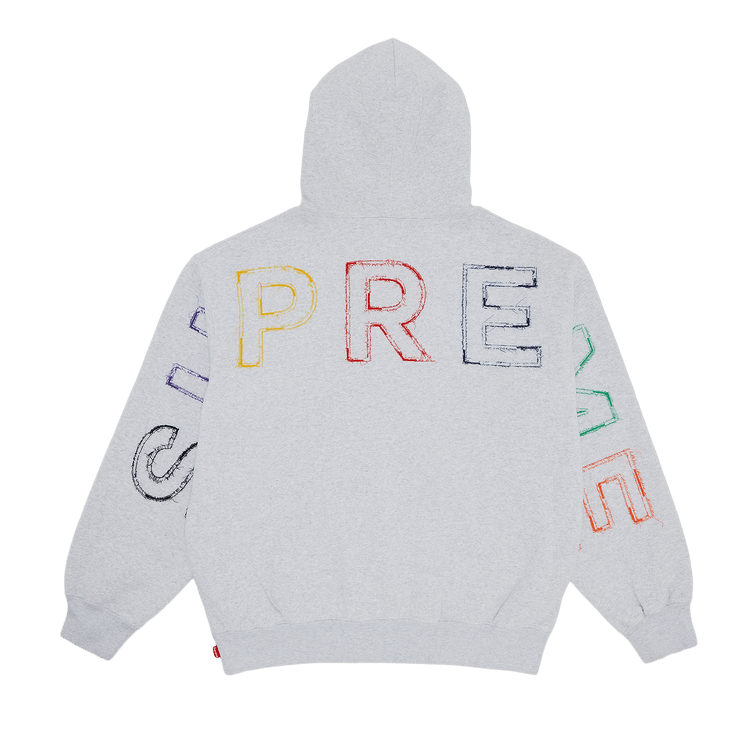 Supreme Frayed Hooded Sweatshirt "Ash Grey"