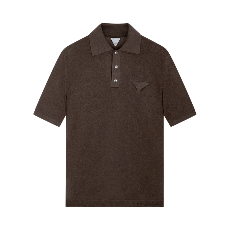 Bottega Veneta Slim Fit Polo Shirt "Dark Brown Melange"