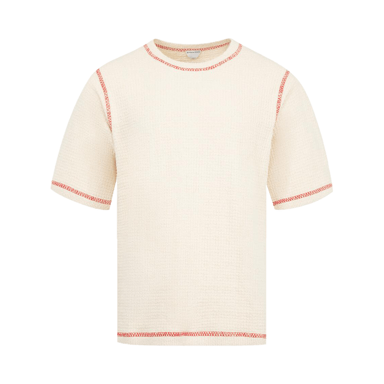 Bottega Veneta Waffle Tee "Chalk"