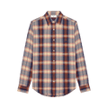 CELINE Check Pattern Viscose Shirt "Vanilla/Navy/Red"