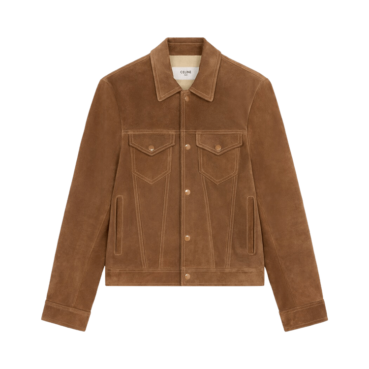 CELINE Suede Trucker Jacker "Cigar"