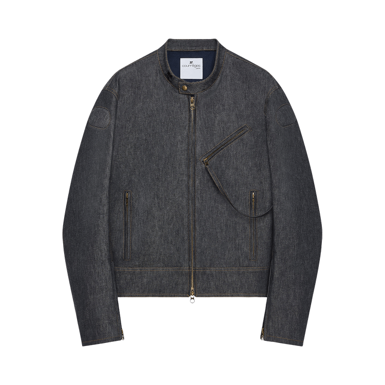Courrèges Scuba Denim Bomber Jacket "Dark Heather Grey"
