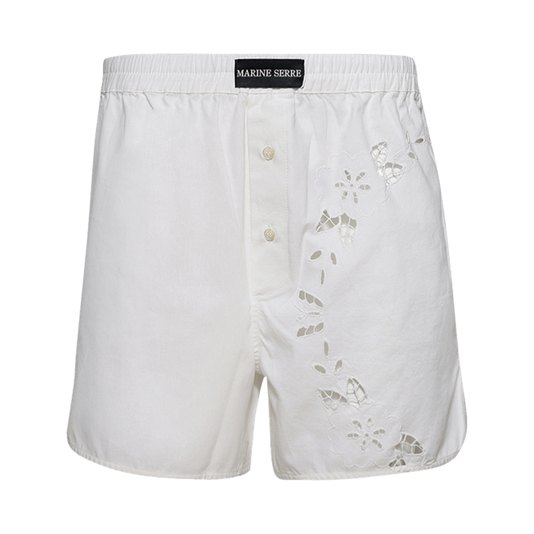 Marine Serre Regenerated Household Linen Short "White"