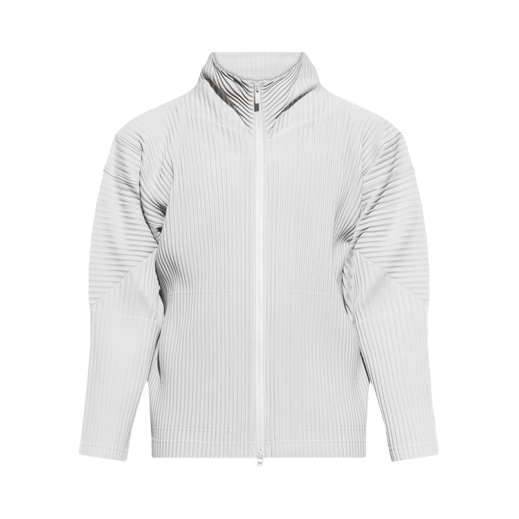 Homme Plissé Issey Miyake Basics Zip-Up Cardigan "Light Grey"