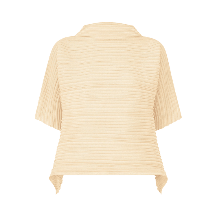 Pleats Please Issey Miyake Sheer Bounce Knit Shirt "Sand Beige"