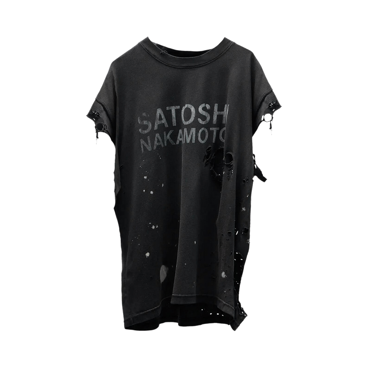 Satoshi Nakamoto Road Rash Tee "Faded Black"