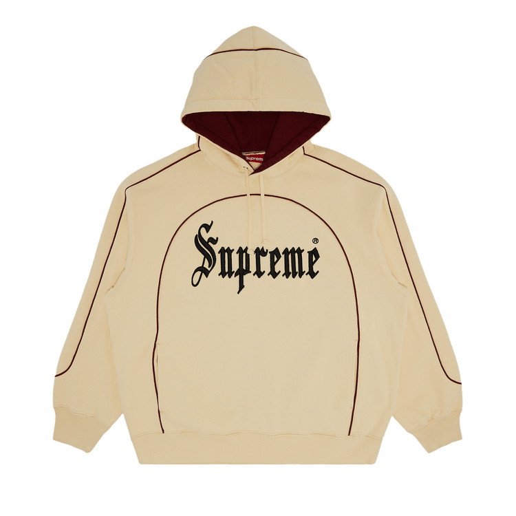Supreme Curve Piping Hooded Sweatshirt "Natural"